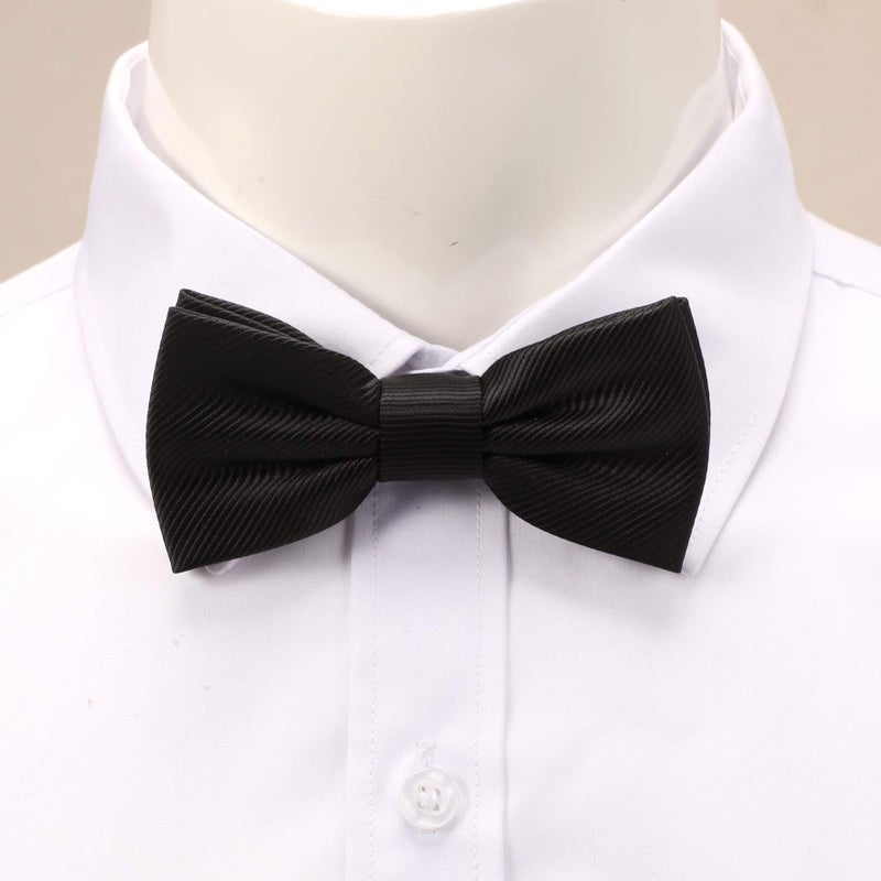 fortunatever Boys Solid Pre-tied Bow Ties,Black Adjustable Tuxedo Bowtie For Boys With Multiple Colors (11''-19'') - Image 2